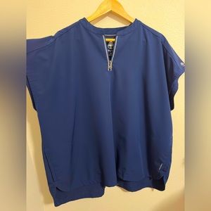 2X Navy Healing Hands 360 Women's 2-Pocket STRETCH Zip Mandarin Collar Scrub Top